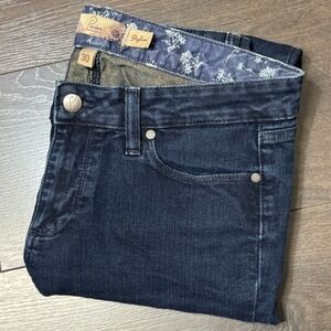 Paige Denim 30 Skyline Skinny Jeans Dark Wash Indigo 4-Way Stretch Mid Rise‎